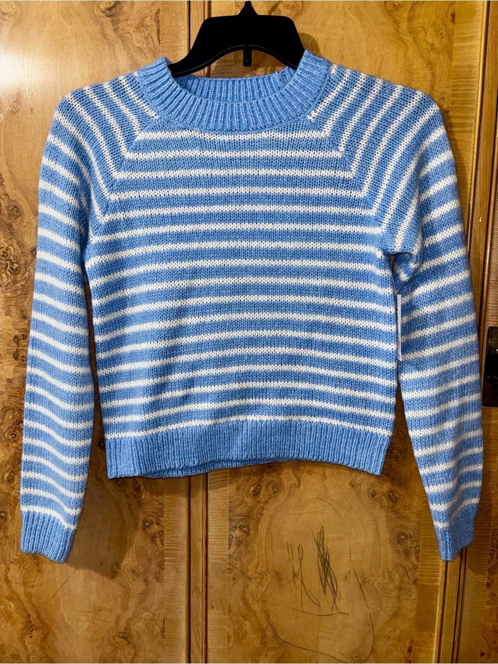 Blue & White Striped Women's Crewneck Sweater size XS
